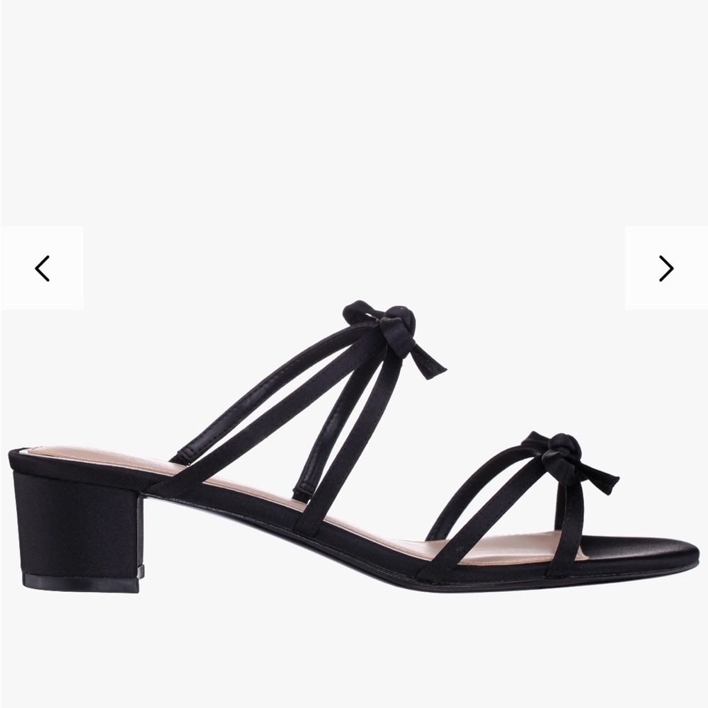 Nina Gaby Elegant Black Satin Strappy Women's Sandals